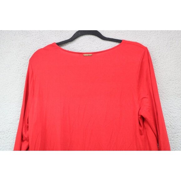 Michael Kors 3/4 Sleeve Layered Red Tunic Top-Size Large/Petite - Picture 8 of 9